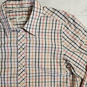 Orvis Women’s Wrinkle Free Plaid Button Front Shirt Size 10 Long Sleeve Cotton